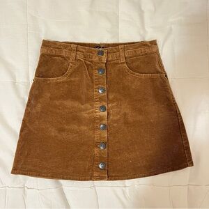 brandy melville brown corduroy mini skirt
